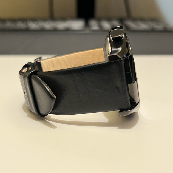 Veldt Mens hybrid Black Quartz Watch Leather Strap - Picture 6 of 11